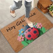 Valerine Life Uğur Böceği Ve Papatyalı Welcome Kapı Önü Paspası 45x70cm