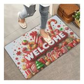 Valerine Life Yılbaşı Baston Ve Yuvarlak Şekerler Welcome Kapı Önü Paspası 45x70cm