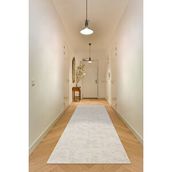 Valery Home Yıkanabilir Kaymaz Tabanlı Krem 120x550 cm Violin Embos Kesme Rulo Halı Yolluk