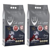 Van Cat 10 lt x 2 Adet Aktif Karbonlu Grey Topaklaşan İnce Taneli Bentonit Kedi Kumu