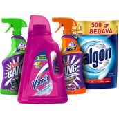 Vanish Leke Çıkarıcı Deterjan 3000 ml + Cillit Bang Set Yağ Sökücü Sprey 750 ml + Cillit Bang Kireç Sökücü Sprey 750 ml + Calgon Kireç Önleyici 1500 g