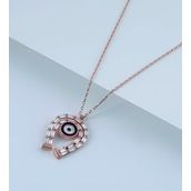 Vaoov 925 Ayar Baget Taşlı Nazar Gümüş Kolye