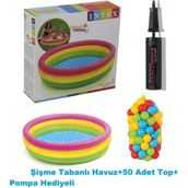 Vardem Oyuncak Çocuk Havuz 50 Adet Havuz Topu +Pompa Hediyeli 114 X25 cm - Renkli