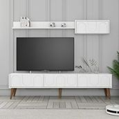 Variant Beyaz Ceviz Lyon Duvar Raflı Tv Ünitesi