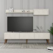 Variant Krem Ceviz Lyon Duvar Raflı Tv Ünitesi