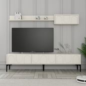 Variant Krem Siyah Lyon Duvar Raflı Tv Ünitesi
