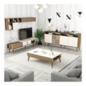 Variant Milan Ceviz - Krem 3'lü Salon Takımı