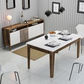 Variant Mobilya Variant Milan Yemek Odası Takımı - Ceviz / Beyaz - Cappuccino