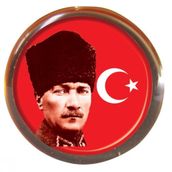 Vatan VT613 Atalı Kalpaklı Bayrak Yuvarlak Rozet