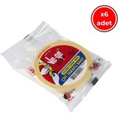 Ve-Ge Çift Taraflı Bant, 6 Adet, 18 mm x 25 M, Şeffaf, Iz Bırakmaz - Çift Taraflı Bant - 18 mm x 25 m