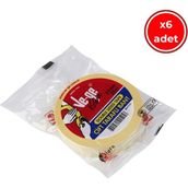 Ve-Ge Çift Taraflı Bant, 6 Adet, 24 mm x 25 M, Şeffaf, Iz Bırakmaz