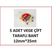 Ve-Ge Vege Çift Taraflı Bant 12*25 ( 5 Adet ) - --
