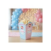 VELONZAL Cinsiyet Öğrenme Partisi Temalı Patlamış Mısır (Popcorn) ,Cips Kutusu-Parti-Kutlama-8 'li Paket-model-3
