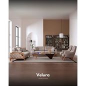 Velura Home Berra Koltuk Takımı ve Oturma Grubu (3+3+1+1) - Koyu Krem