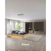 Velura Home & Living Flora 6 Cam Kapaklı Yatak Odası Takımı - Full Cam Kapaklı - Beyaz - Beyaz - 160 x 200
