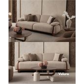 Velura Home & Living Mylan 3+3+3 Koltuk Takımı & Oturma Grubu - Bej - Kahverengi