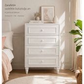 Venatto Romantic 4 Çekmeceli ŞIFONYER(%100MDF) - Mat Beyaz