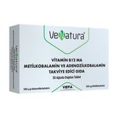 Venatura Vitamin B12 MA Metilkobalamin Adenozilkobalamin 30 Ağızda Dağılan Tablet