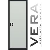 Vera Metal Çelik Dosya Dolabı Metal Dolap Ofis Dolapları Arşiv , Garaj , Bahçe , Kiler , Balkon 50X38X130 - Beyaz - Siyah