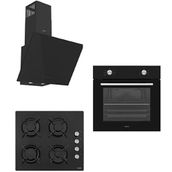Vestel AF 4661 YS - AO-6104 YS - AD 63340 S Siyah 3'lü Ankastre Set