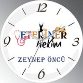 Veteriner Hekim Bombeli Gerçek Cam Duvar Saati