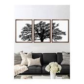 Vetro Design 3 Parça Ağaç 21x30 cm Ceviz Çerçeveli Tablo