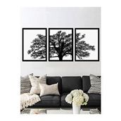 Vetro Design 3 Parça Ağaç 21x30 cm Siyah Çerçeveli Tablo