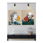 Vetro Design Afrodit ve Apollon 21x30 cm Natural Çerçeveli Tablo