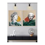 Vetro Design Afrodit ve Apollon 30x40 cm Natural Çerçeveli Tablo