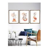 Vetro Design Noktalı Çiçekler 30x40 cm Ceviz Çerçeveli Tablo