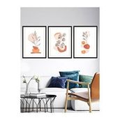 Vetro Design Noktalı Çiçekler 30x40 cm Siyah Çerçeveli Tablo