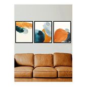 Vetro Design Turuncu ve Mavi 30x40 cm Siyah Çerçeveli Tablo
