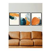 Vetro Design Turuncu ve Mavi 40x50 cm Siyah Çerçeveli Tablo