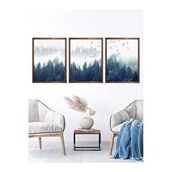 Vetro Set 30x40 cm Ceviz Design Mavi Manzara Tablo