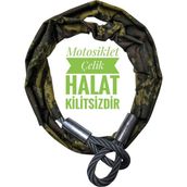 Vi Caro Motorsiklet 14 mm 2 Metre Çelik Halat Motorsiklet Zincir Kilit Scooter Kilidi Motor Kilidi