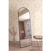 Victor Vallery Oval Siyah Metal Çerçeveli Ayaklı Influencer Boy Aynası 180x60cm