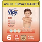 Vidy Baby Premium No:6 XLarge 128 Adet Bebek Bezi