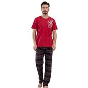 VİENETTA 111396-0568 ERKEK KISA KOL BORDO PİJAMA TAKIMI BORDO S