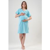Vienetta C7T1N0402 Turkuaz Kısa Kol Turkuaz Hamile Tunik
