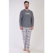 VIENETTA Erkek Polar Uzun Kol Gri Pijama Takım 3C0T3N1O88 GRİ M