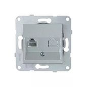 Viko 92605032 Gümüş Novella Nümeris RJ11 Telefon Priz Kapağı