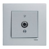 Viko F Konnektörlü Geçişli 10Db Mek+Düğ/Kap. Çerçeve Hariç Rollina / Linnera Krem Uydu Prizi