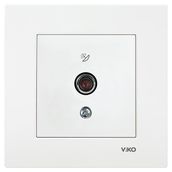 Viko F Konnektörlü Sonlu Çerçevesiz Karre Beyaz Uydu Prizi