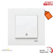 Viko Karre Meridian Beyaz Çerçevesiz Zil Anahtarı
