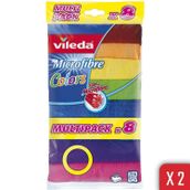 Vileda 8'li 2'li Paket Colors Mikrofiber Bez