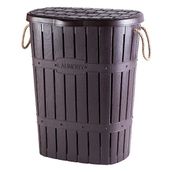 Violetta Mürdüm Bambu Halatlı Kirli Çamaşır Sepeti