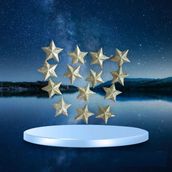 Vıp 14 Adet Simli Gold Yıldız Süs Gold Yıldız Noel Ağacı Süsleri Yılbaşı Ağacı Süsleri 7 Cm Yıldız Vitrin