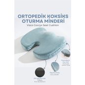 VİSCOTEX Visco Ortopedik, Kaydırmaz Tabanlı, Ofis, Araba, Koksiks Oturma Minderi, 45x34x7cm