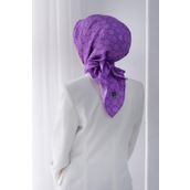 Vissona 51495-0022 Lila Dama Desen Tivil İpek Eşarp