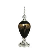 Vitale 54 cm AK.JE0010 Amber Silver Kapaklı Vazo